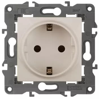 Розетка ЭРА Elegance 2P E Schuko со шторками 16A 250V 14-2102-02 Б0034273