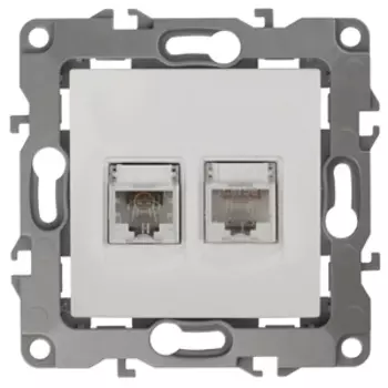 Розетка комбинированная RJ45+RJ11 ЭРА 12 12-3109-02 Б0018249