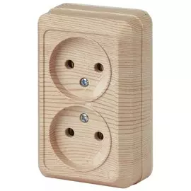 Розетка на 2 поста 2х2P (сосна) Quadro Intro 2-203-11 (Б0027654)