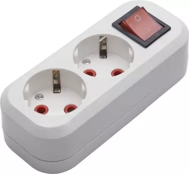 Розетка на 2 поста переносная разборная с/з (белый) Stekker PST16-211-20 39013