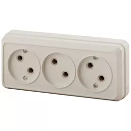 Розетка на 3 поста 3х2P (слоновая кость) Quadro Intro 2-205-02 (Б0036142)