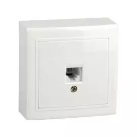 Розетка одноместная компьютерная RJ-45 (белый) Volsten Solar V01-31-C11-S (9847)