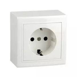 Розетка одноместная с заземлением (белый) Volsten Solar V01-31-R14-S (9844)