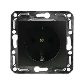 Розетка одноместная с заземлением (черный) Volsten Magenta V01-14-R14-M (9999)