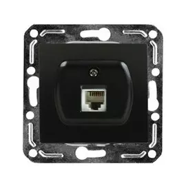 Розетка одноместная телефонная RJ-11 (черный) Volsten Magenta V01-14-F12-M (9993)