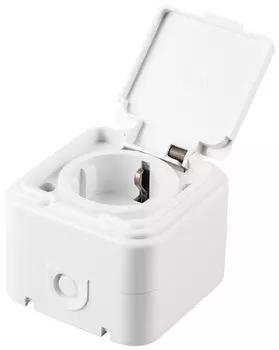 Розетка с крышкой с/з (белый) Stekker PST16-21-44 (RA 16-211-Б) 32740