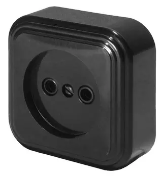 Розетка с защитной шторкой (черный) Stekker PST16-20-20 (RA 16-131-Ч) 39688