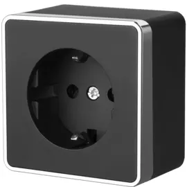 Розетка с заземлением Gallant (черный/хром) Werkel W5071035