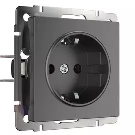 Розетка с заземлением (графит рифленый) Werkel W1171004