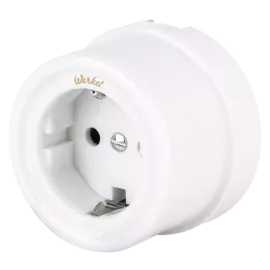 Розетка с заземлением и шторками (белый) Werkel Retro WL18-03-02 (a036796)