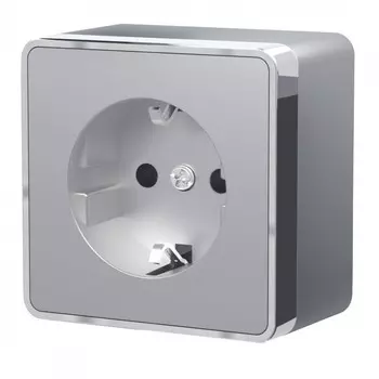 Розетка с заземлением и шторками (серебряный) Gallant Werkel W5071106 (a052774)