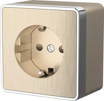 Розетка с заземлением и шторками Gallant (шампань рифленый) Werkel W5071110