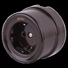 Розетка с заземлением (коричневый) Werkel Retro WL18-03-01 (a036807)