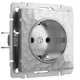 Розетка с заземлением (серебряный) Hammer Werkel W1271006