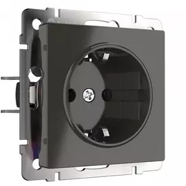 Розетка с заземлением (серо-коричневый) WerkeL W1171007