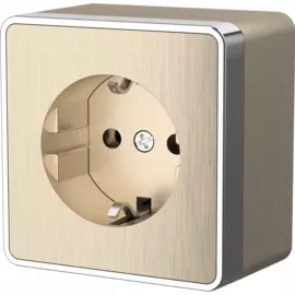Розетка с заземлением Gallant (шампань рифленый) Werkel W5071010