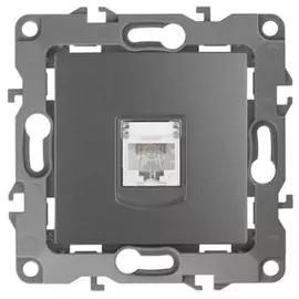 Розетка телефонная RJ11 (графит) Эра 12-3105-12 (Б0019342)