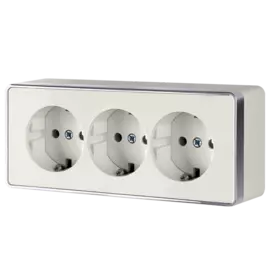 Розетка тройная с заземлением и шторками Gallant (слоновая кость) Werkel W5073103
