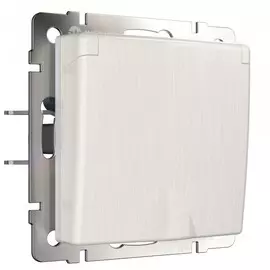 Розетка влагозащ. с зазем. с защит. крышкой и шторками (перламутровый рифленый) Werkel W1171213