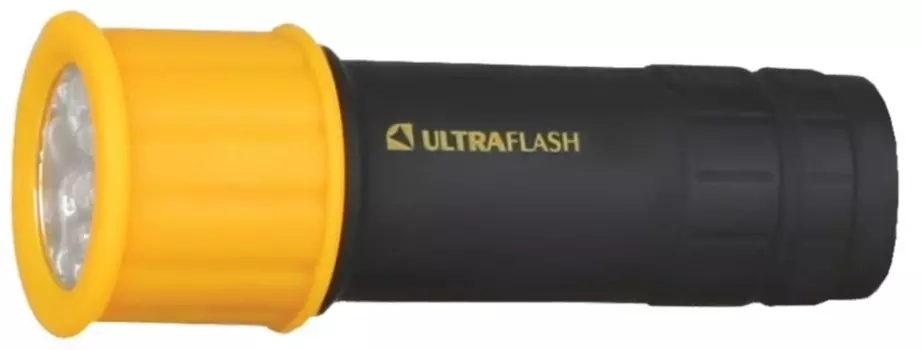 Ручной светодиодный фонарь на солевых батарейках. Дальность 30м. Ultraflash LED15001-B 10480