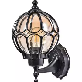 Светильник садово-парковый Feron PL3801 круглый на стену вверх 60W 230V E27, черный 6344