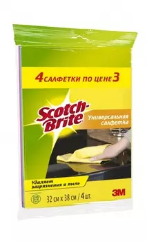 Салфетки универсальные Scotch-Brite 4 шт. Б0032595 (7100145330)