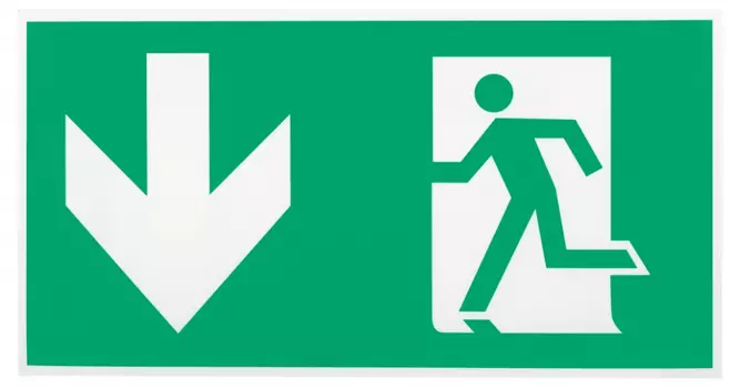 Самоклеящаяся этикетка Эра INFO-SSA-118 пленка бэклит Человек-стрелка-вниз зеленая (Б0057714)