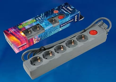 Сетевой фильтр Uniel Universal S-GSU5-5 GREY (UL-00001749)