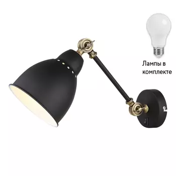 Спот с 1 лампочкой Arte lamp A2054AP-1BK+Lamps