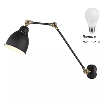 Спот с 1 лампочкой Arte lamp A2055AP-1BK+Lamps