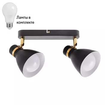 Спот с 2 лампочками Arte lamp A5047PL-2BK+Lamps