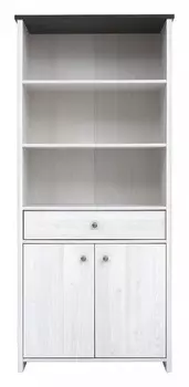 Стеллаж комбинированный Порто REG2D1S BlackRedWhite 70003202, REG2D1S