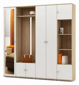 Стенка для прихожей Тунис-5 ВМФ ПРТ-5-ДСБ