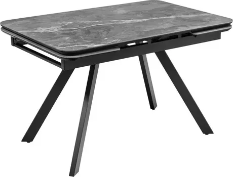 Стол Arthur раскладной 120-184x80x75см, керамогранит серый мрамор Greys Grey, чёрный Bradex Home RF 0656