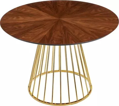 Стол Liverpool диам.110см, шпон орех лучевой набор, с золотистыми ножками Bradex Home RF 0518