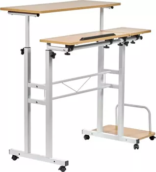 Стол многофункциональный Shuttle 80х58х80-130см, светлое дерево, белый Bradex Home FR 0689