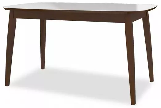 Стол обеденный Турин ВКДП Турин 1.9 Стол, Орех тёмный / стекло белый глянец