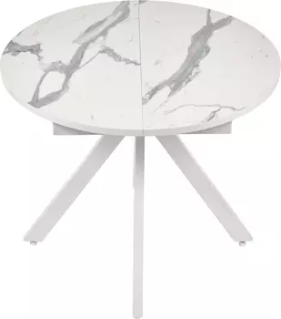 Стол Rudolf круглый раскладной 90-120x90x75см, белый мрамор, белый Bradex Home RF 0465