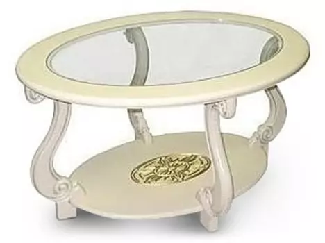 Стол журнальный Овация С слоновая кость Мебелик 4607130884843