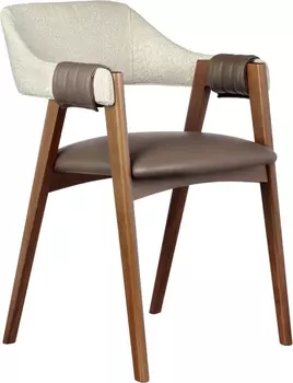 Стул KELLI бежевый букле, экокожа коричневая, орех Bradex Home RF 0749