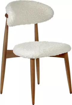 Стул Lucas белый искусственный мех с ножками цвета орех Bradex Home RF 0685