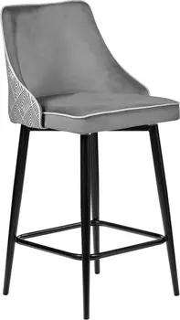 Стул полубарный Dave серый с жаккардом, с поворотным механизмом Bradex Home RF 0204