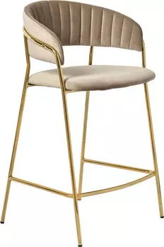 Стул полубарный Turin латте с золотыми ножками Bradex Home FR 0559