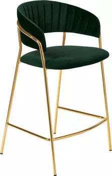 Стул полубарный Turin зеленый с золотыми ножками Bradex Home FR 0908