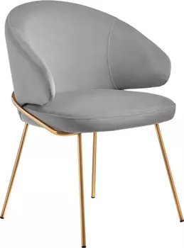Стул-полукресло Emil серый с золотыми ножками Bradex Home RF 0562