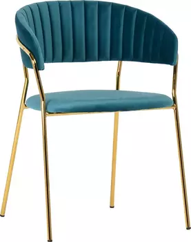Стул Turin бирюзовый с золотыми ножками Bradex Home FR 0160
