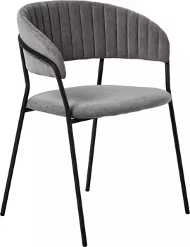Стул Turin серый вельвет с чёрными ножками Bradex Home FR 0556