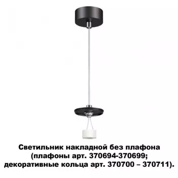 Светильник накладной без плафона (плафоны арт. 370694-370711) Novotech Unite 370691