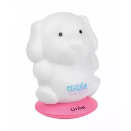 Светильник-ночник Uniel DTL-305-Собачка/3color/Base pink/Rech пластик (3575)