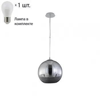 Светильник подвесной Crystal Lux с лампочкой WOODY SP1 D200 CHROME+Lamps E27 P45